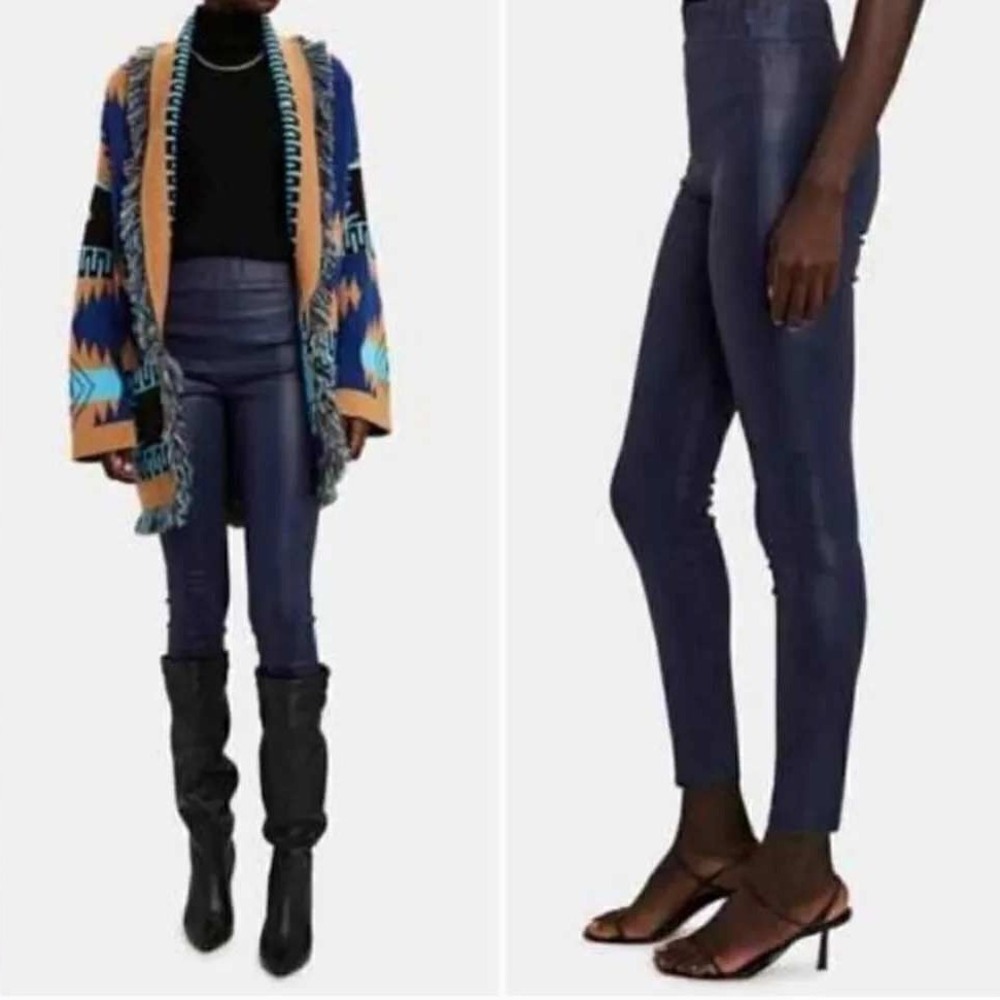 L'AGENCE Rochelle Pull On Jean Women Blue Coated Stargazer Chic Party Wear Small